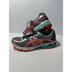 Women's Asics Gel Flux 2 Gray, Orange, Teal - Size 11